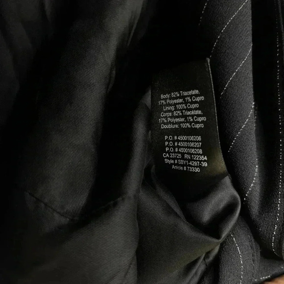 Aritzia Babaton Trent Pinstripe Dark Navy Long Sleeve Jacket Size 00 - Picture 9 of 12